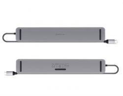  REAL-EL CQ-1000 USB3.03/USB-C/HDMI/VGA/RJ45/SD/TF/3.5 mm audio, 0.4m, Space Grey -  5
