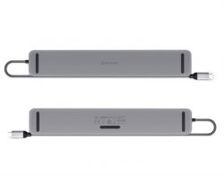 Концентратор REAL-EL CQ-1000 USB3.0х3/USB-C/HDMI/VGA/RJ45/SD/TF/3.5 mm audio, 0.4m, Space Grey - Картинка 5