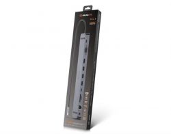 Концентратор REAL-EL CQ-1000 USB3.0х3/USB-C/HDMI/VGA/RJ45/SD/TF/3.5 mm audio, 0.4m, Space Grey - Картинка 6