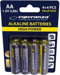  Esperanza Bateries Alkaline (EZB103) AA/LR06 BL 8 -  1