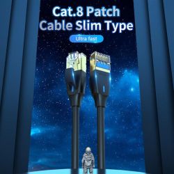 - Vention CAT 8 SFTP Ethernet Slim Type, 1.5 m, Black (IKIBG) -  2