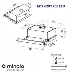 Вытяжка Minola MTL 6292 WH 700 LED - Картинка 9