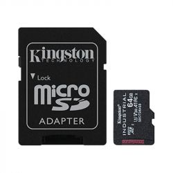  MicroSDHC 64GB UHS-I/U3 Class 10 Kingston Industrial + SD-adapter (SDCIT2/64GB) -  1
