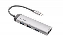  USB-C Verbatim USB-C/4USB3.0 (49147) Silver/Black -  1