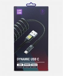  Luxe Cube Dynamic USB-USB Type-C, 1.5, Black (4446689101342) -  2