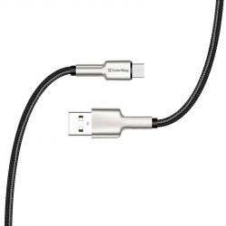 ������ ColorWay USB-microUSB, head metal, 2.4�, 1�, Black (CW-CBUM046-BK) - �������� 4