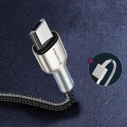 ������ ColorWay USB-microUSB, head metal, 2.4�, 1�, Black (CW-CBUM046-BK) - �������� 6