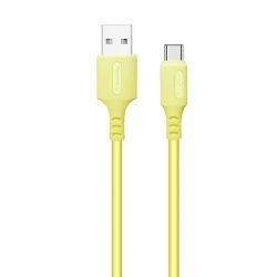  ColorWay USB-USB Type-C, soft silicone, 2.4, 1, Yellow (CW-CBUC043-Y)