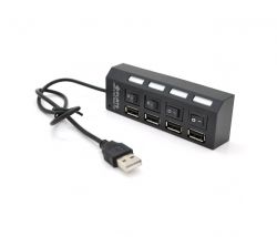 Концентратор USB 2.0 Voltronic YT-HWS4HS-B/03943, 4хUSB2.0, Black