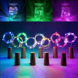 Светодиодная гирлянда ColorWay (CW-GC-20L2BMC) пробка для бутылки на батарейках 20LED, 2м, 5шт/уп, разноцветная - Картинка 8