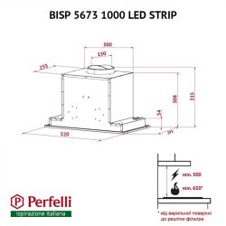 Вытяжка Perfelli BISP 5673 WH 1000 LED Strip - Картинка 10