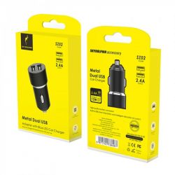 Автомобільний зарядний пристрій SkyDolphin SZ02 Aluminium (2USB, 2.4A) Black (AZP-000074) - Картинка 5