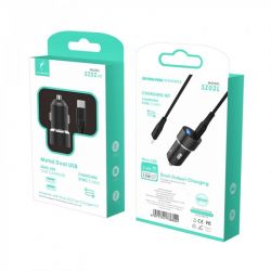 Автомобільний зарядний пристрій SkyDolphin SZ02L Aluminium (2USB, 2.4A) Black (AZP-000071) + кабель Lightning - Картинка 5
