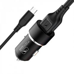 Автомобільний зарядний пристрій SkyDolphin SZ02V Aluminium (2USB, 2.4A) Black (AZP-000073) + кабель microUSB - Картинка 2