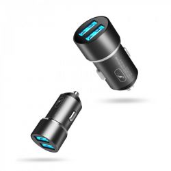 Автомобільний зарядний пристрій SkyDolphin SZ02V Aluminium (2USB, 2.4A) Black (AZP-000073) + кабель microUSB - Картинка 5