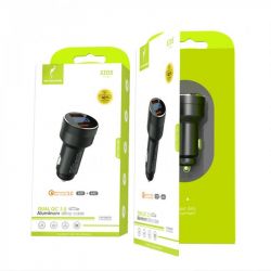 Автомобильное зарядное устройство SkyDolphin SZ05 Aluminium Double QC3.0 (2USB, 3.1A) Black (AZP-000084) - Картинка 5