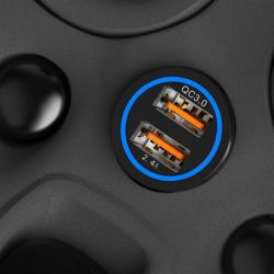 ������������ �������� ������� SkyDolphin SZ15 Aluminium QC3.0 (2USB, 2.4A) Black (AZP-000087) - �������� 3