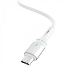 Кабель SkyDolphin S06V LED Smart Power USB - microUSB 1м, White (USB-000558) - Картинка 2
