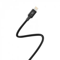  SkyDolphin S55L Neylon USB - Lightning 1, Black (USB-000434) -  2