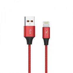  SkyDolphin S55L Neylon USB - Lightning 1, Red (USB-000435) -  1