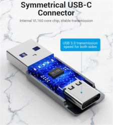 ������� Vention USB 3.0 AM - USB Type-C AF Gray (CDPH0) - �������� 4