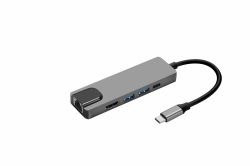   USB-C ProLogix (PR-WUC-103B) 5 in 1 USB3.1 Type C to HDMI+2*USB3.0+USB C PD+Lan -  1