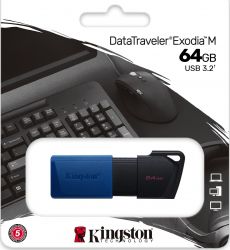 - USB3.2 64GB Kingston DataTraveler Exodia M Black/Blue (DTXM/64GB) -  6