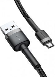  Baseus Cafule USB-microUSB, 2.4A, 0.5 Black/Grey (CAMKLF-AG1) -  2