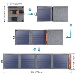    Choetech 14W Foldable Solar charger Panel (SC004) -  2