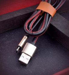   USB 2.0 AM to Micro 5P 1.0m leather black XoKo (SC-115m-BK) -  2