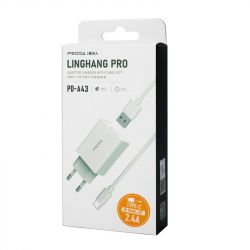   Proda PD-A43a USB 2.4A +  USB Type-C White -  5