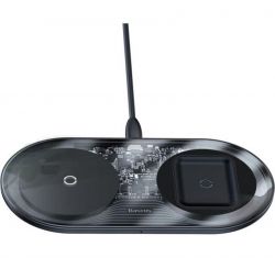Зарядний пристрій бездротовий Baseus 18W 2in1 прозоре (WXJK-A01) - Картинка 2