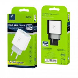    SkyDolphin SC38T (1USBx2.4A) White (MZP-000181) -  3