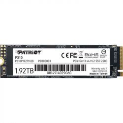   M.2 1.92Tb, Patriot P310, PCI-E 3.0 x4, 3D TLC, 2100/1800 MB/s (P310P192TM28) -  1