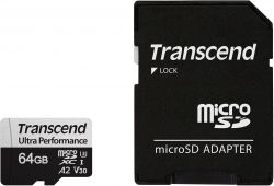   MicroSDXC 64GB UHS-I/U3 Class 10 Transcend 340S R160/W125MB/s + SD- (TS64GUSD340S)