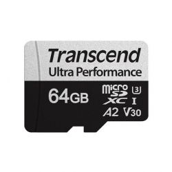   MicroSDXC 64GB UHS-I/U3 Class 10 Transcend 340S R160/W125MB/s + SD- (TS64GUSD340S) -  2