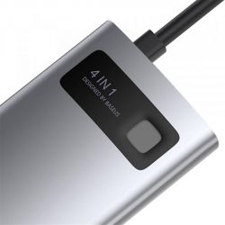  USB-C Baseus Metal Gleam Series 4in1 Gray (CAHUB-CY0G) -  6