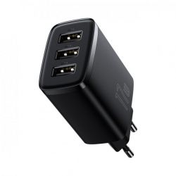 Сетевое зарядное устройство Baseus Compact 17W (3 USB) Black (CCXJ020101) - Картинка 4