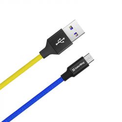  ColorWay USB-microUSB, 2.4, 1, Blue/Yellow (CW-CBUM052-BLY) -  2