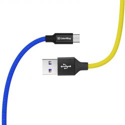 ������ ColorWay USB-microUSB, 2.4�, 1�, Blue/Yellow (CW-CBUM052-BLY) - �������� 4