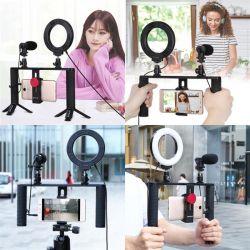 Комплект блогера Puluz PKT3028 4в1 (кольцевой свет, штативное крепление, держатель для телефона, микрофон) - Картинка 11