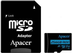   MicroSDXC 256GB UHS-I/U3 Class 10 Apacer (AAP256GMCSX10U7-R) + SD  -  1