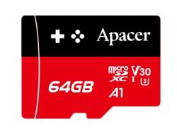   MicroSDXC 64GB UHS-I/U3 Class 10 Apacer (AP64GMCSX10U7-RAGC)