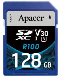   SDXC 128GB UHS-I/U3 Class 10 Apacer (AP128GSDXC10U7-R) -  1