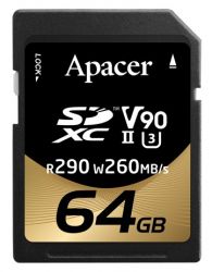   SDXC  64GB UHS-II/U3 Class 10 Apacer (AP64GSDXC10V9-R) -  1