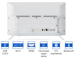  24" Kivi 24H750NW, White, 1366x768 (LED, MVA, 60 ), SmartTV (Android), 8Gb, DVB-T2/C, 2x5 , 3xHDMI, 2xUSB, VESA 100x100  -  5