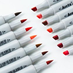 Спиртові маркери Arrtx Oros ASM-03RD 24 кольора, червоні відтінки (LC302536) - Картинка 2