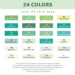 Спиртові маркери Arrtx Oros ASM-03GN 24 кольора, зелені відтінки (LC302512) - Картинка 4