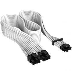 - Corsair Premium Individually Sleeved 12+4pin PCIe Gen 5 12VHPWR 600W cable, Type 4, WHITE (CP-8920332) -  1