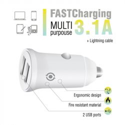 ������������� �������� ���������� Piko CC-312 (2USB, 3.1A) White + ������ Lightning (1283126538810) - �������� 3
